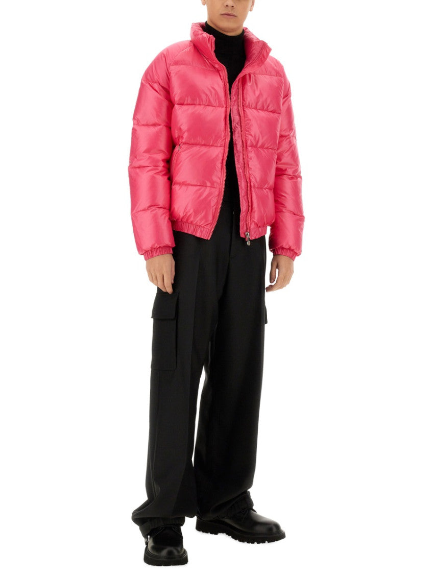 Pink Quilted Mock Collar Jacket 3