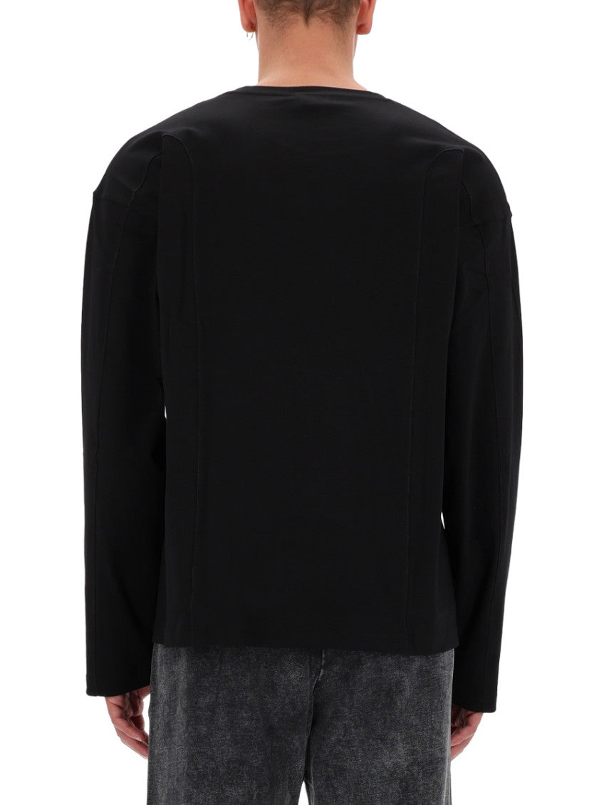 Black Solid Crew Neck T-Shirt 4