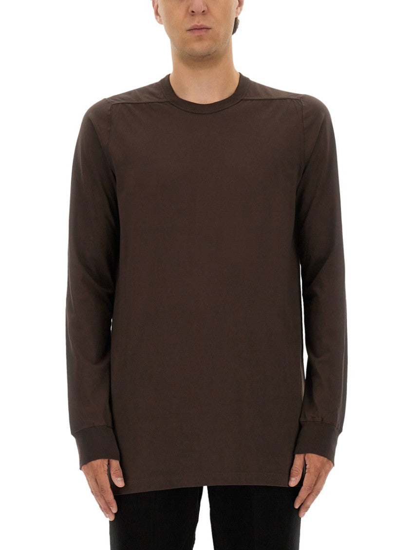 Brown Solid Crew Neck T-Shirt 1