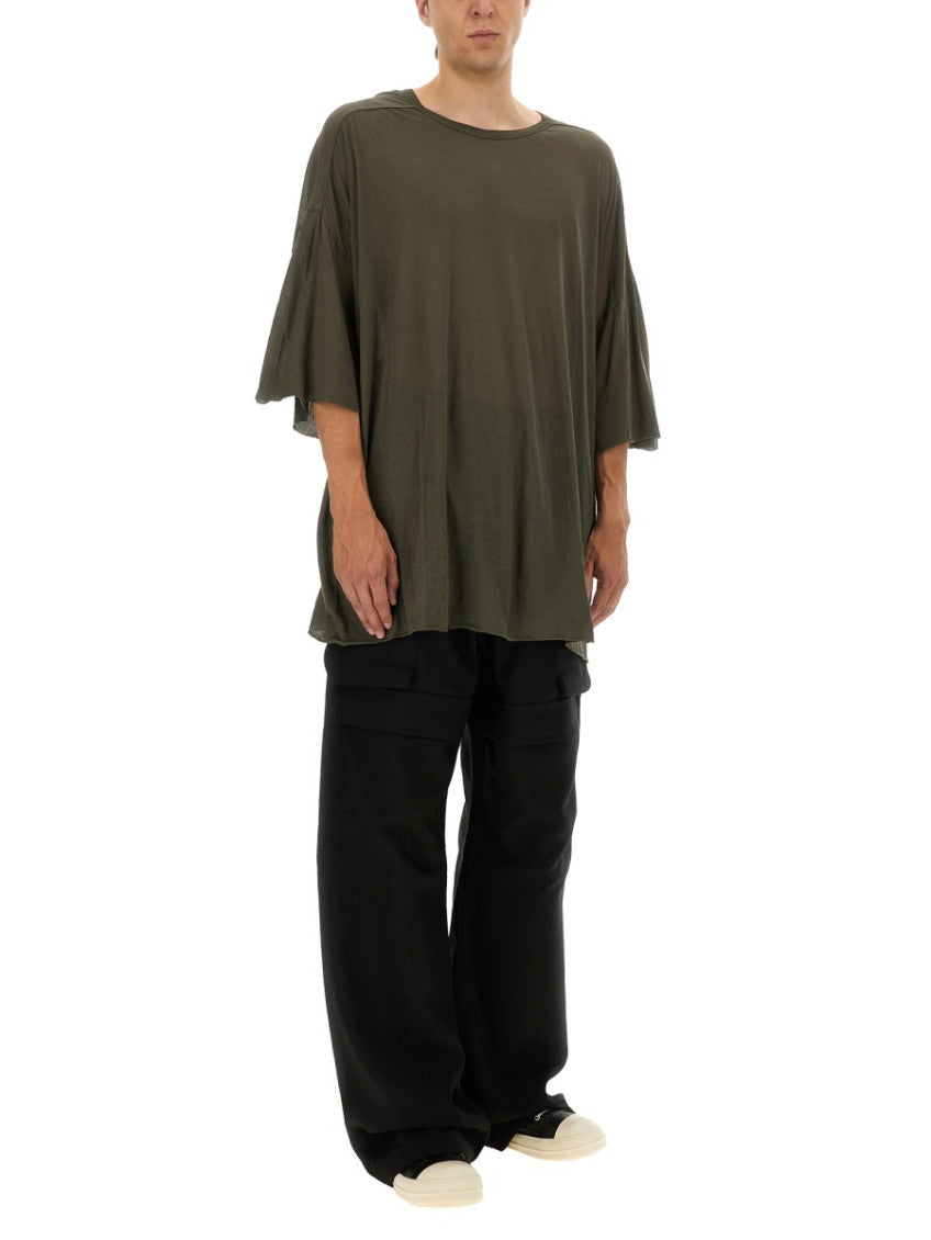 Green Solid Round Neck T-Shirt 2