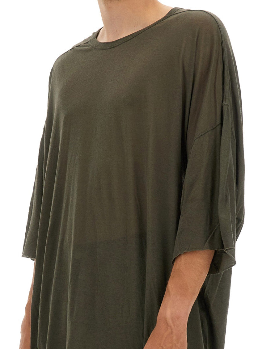 Green Solid Round Neck T-Shirt 4
