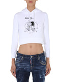 White Graphic Hood Sweatshirt 1