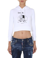 White Graphic Hood Sweatshirt 1