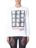 White Graphic Crew Neck Sweatshirt 1