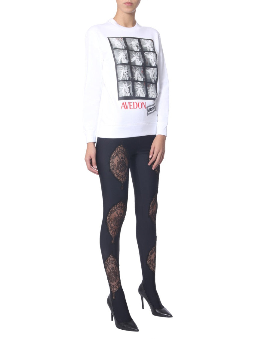 White Graphic Crew Neck Sweatshirt 2