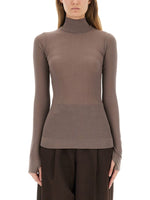 Brown Knitted Turtle Neck Top 1