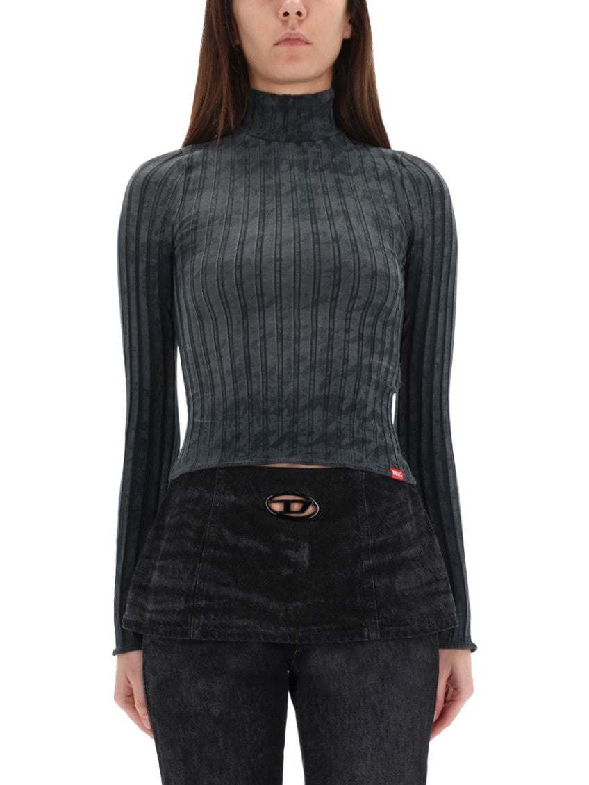 Grey Stripes Mock Collar Top 1