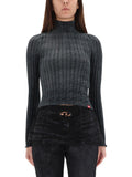 Grey Stripes Mock Collar Top 1
