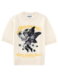 White Graphic Crew Neck Sweater 1