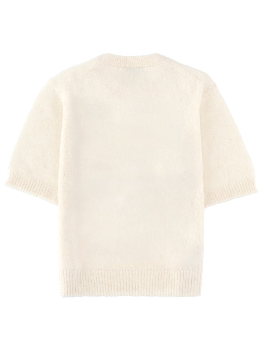 White Graphic Crew Neck Sweater 2