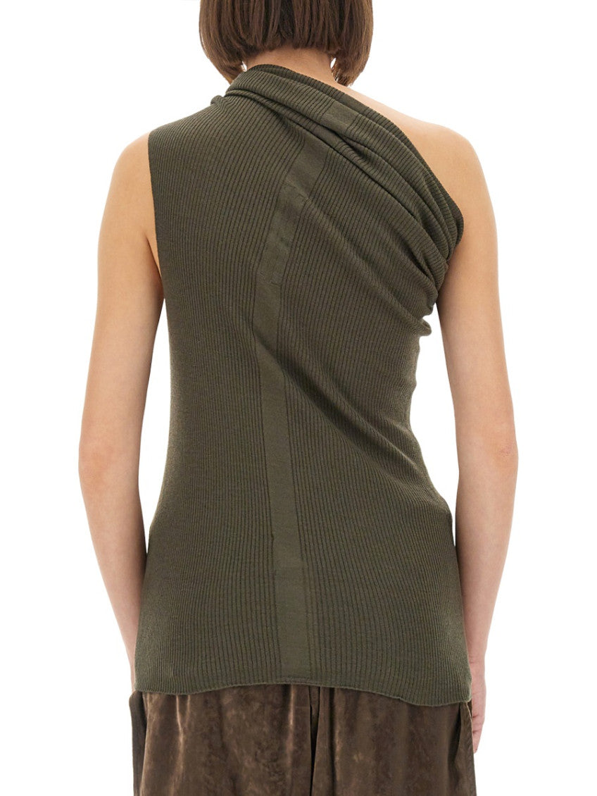 Green Knitted One Shoulder Top 2
