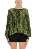 Green Embellished Boat Neck Top 1
