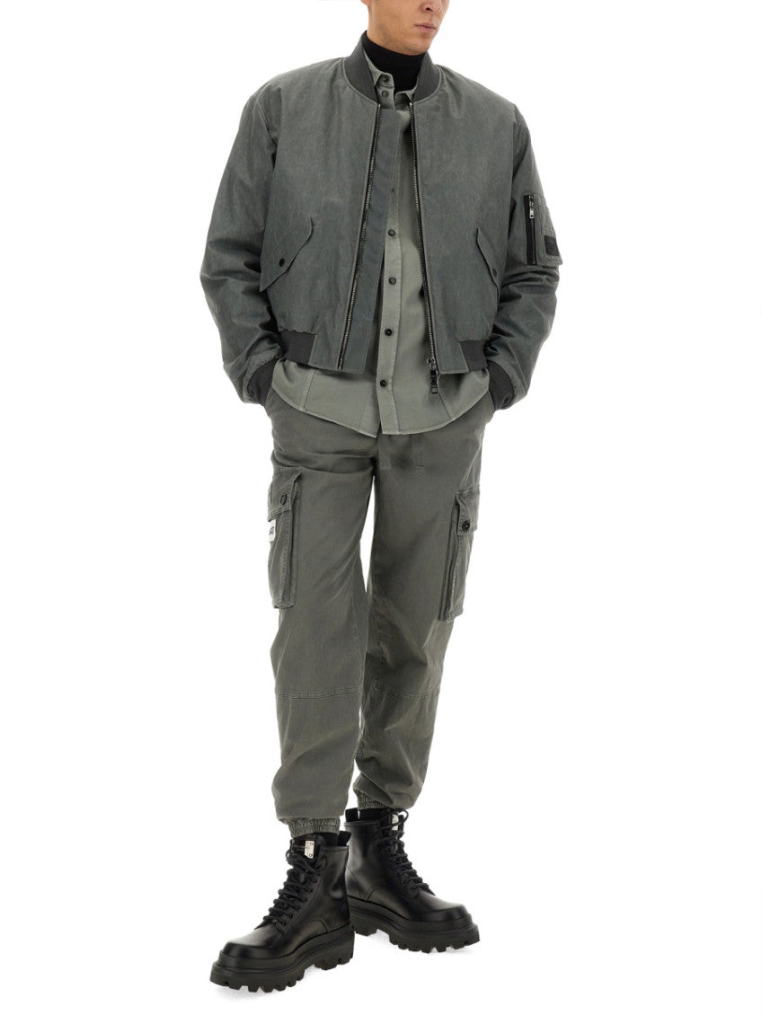 Grey Solid Mock Collar Jacket 2