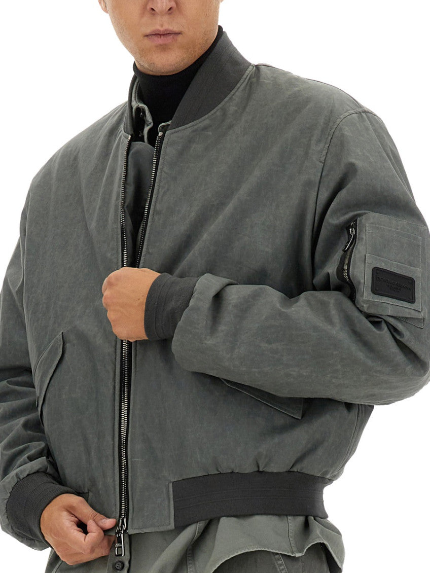 Grey Solid Mock Collar Jacket 3