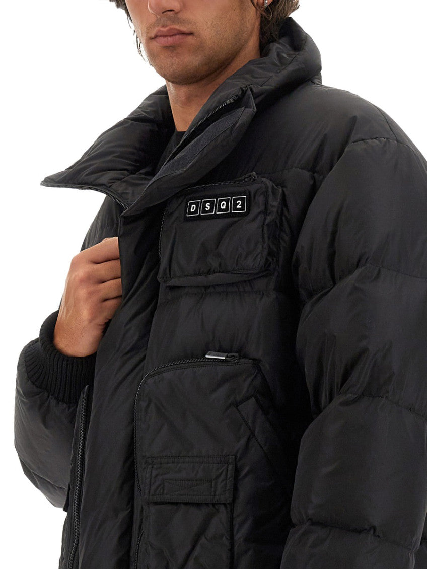 Black Solid Mock Collar Jacket 3
