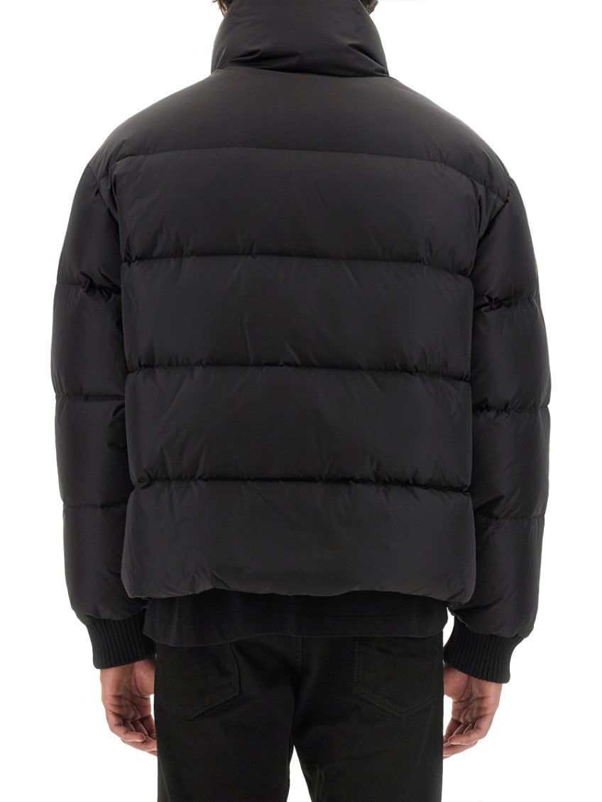 Black Solid Mock Collar Jacket 4