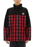 Black Plaid Mock Collar Jacket 1