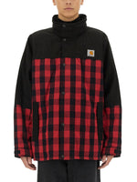 Black Plaid Mock Collar Jacket 1