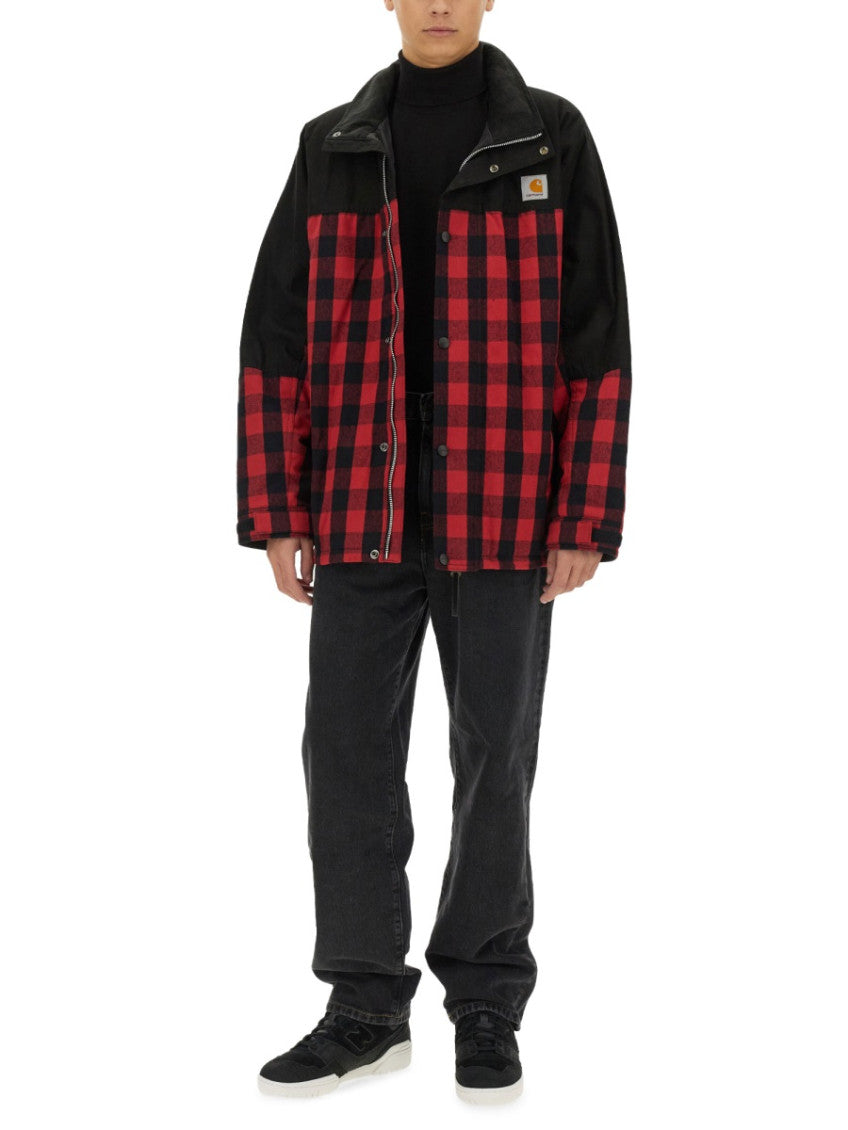 Black Plaid Mock Collar Jacket 2