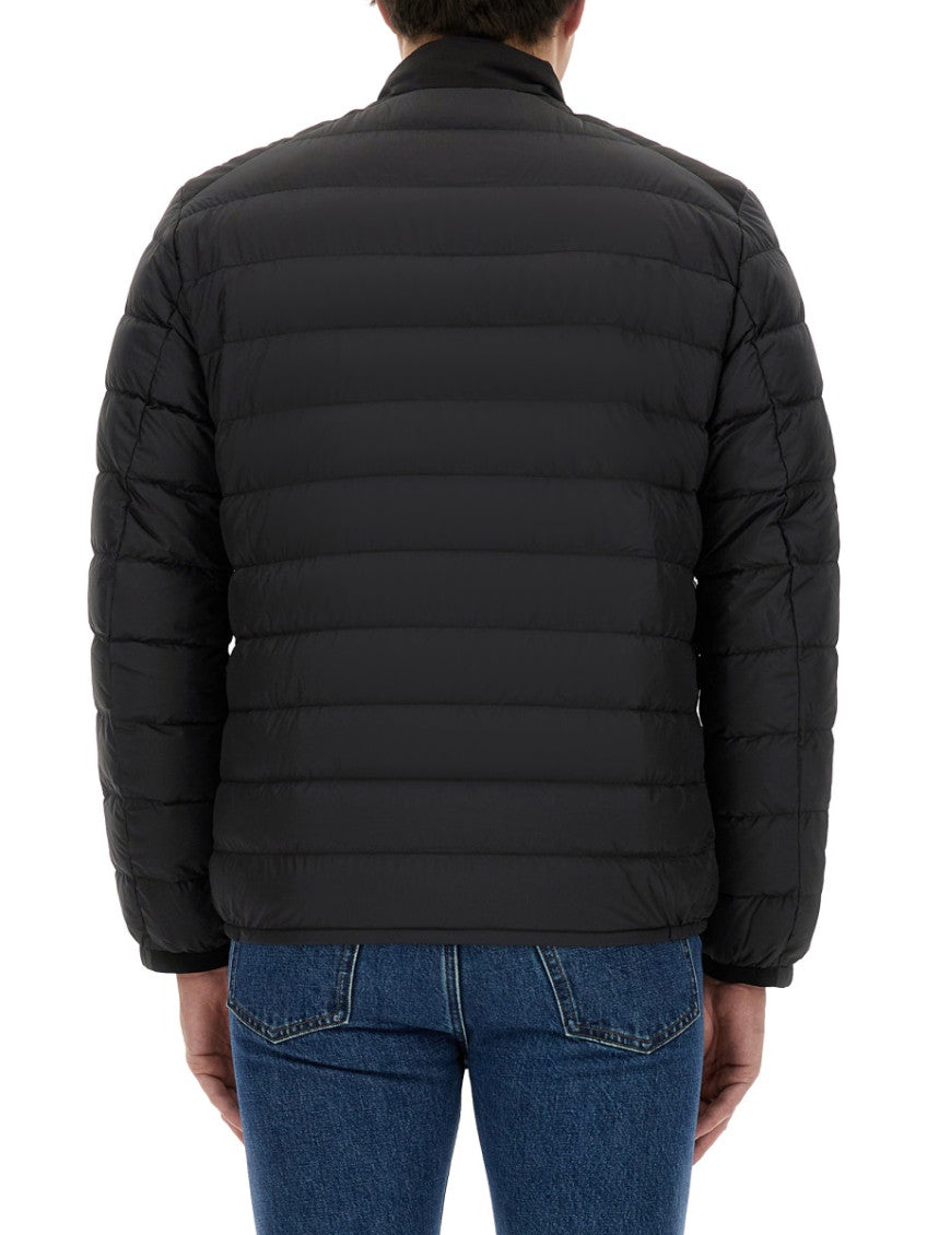 Black Quilted Mock Collar Jacket 3