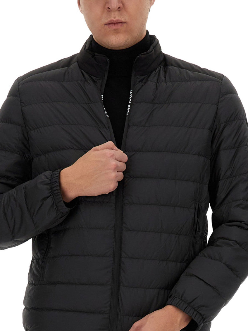 Black Quilted Mock Collar Jacket 4