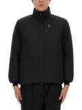 Black Logo Mock Collar Jacket 1
