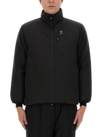 Black Logo Mock Collar Jacket 1