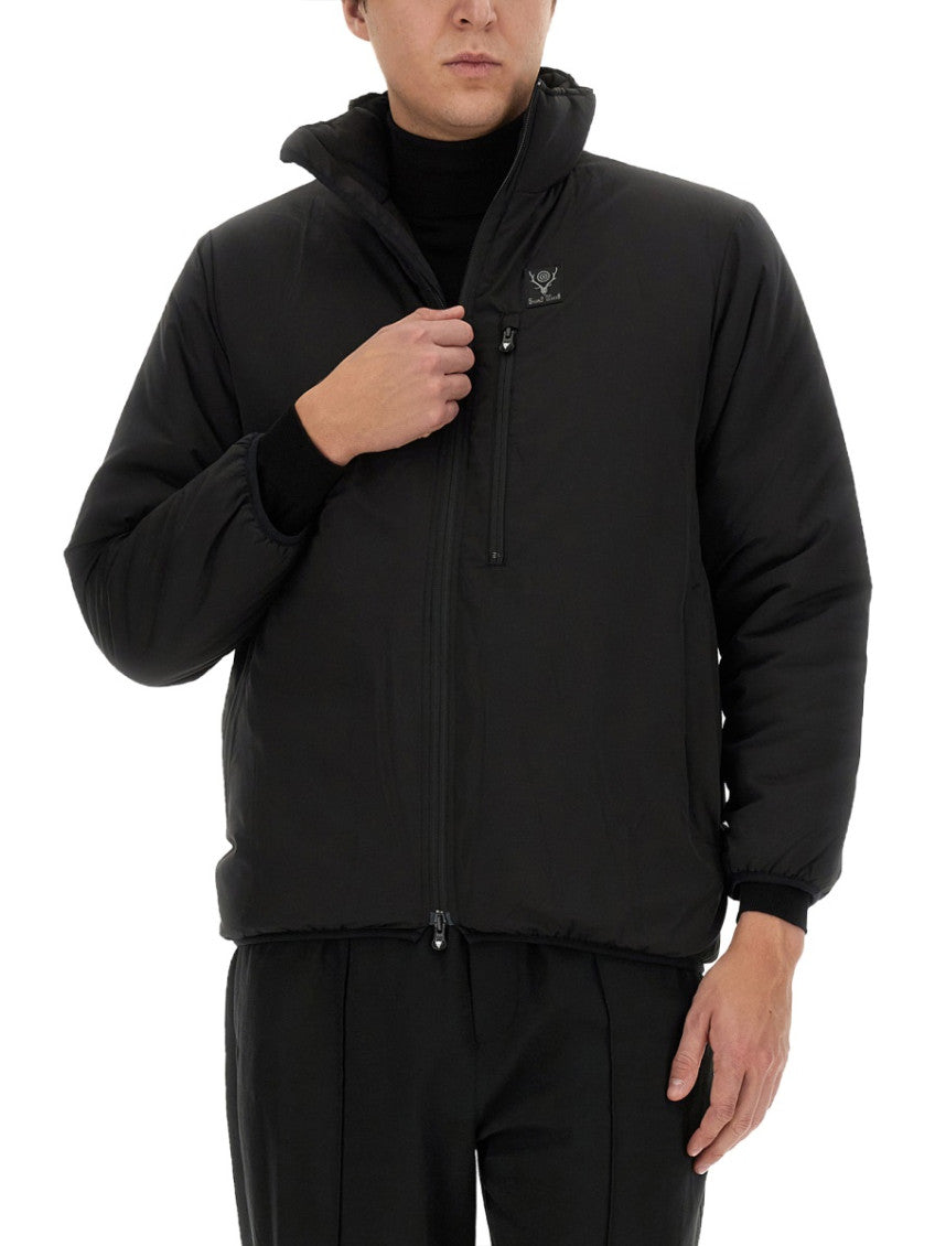 Black Logo Mock Collar Jacket 3