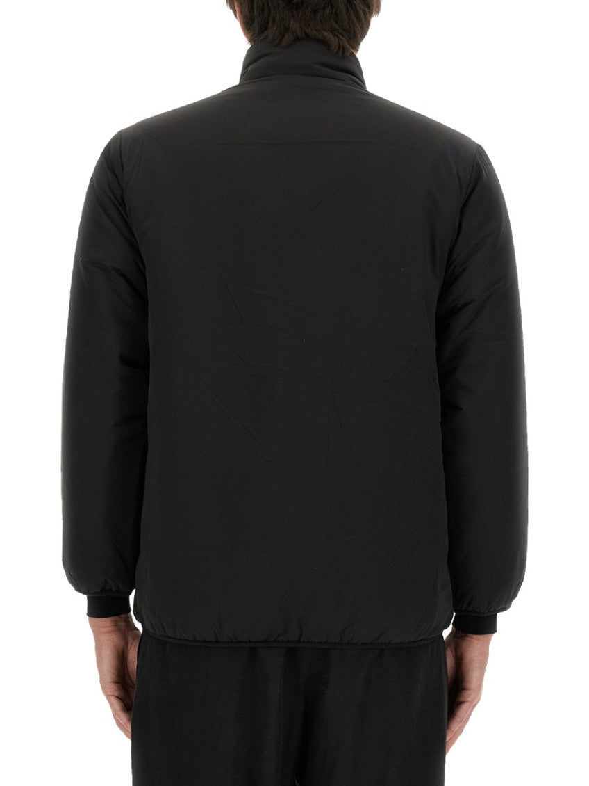 Black Logo Mock Collar Jacket 4