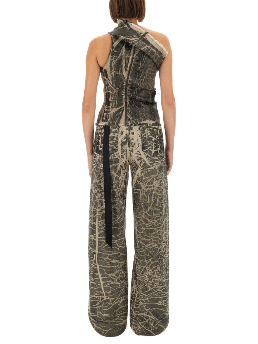 Black Abstract One Shoulder Top 2