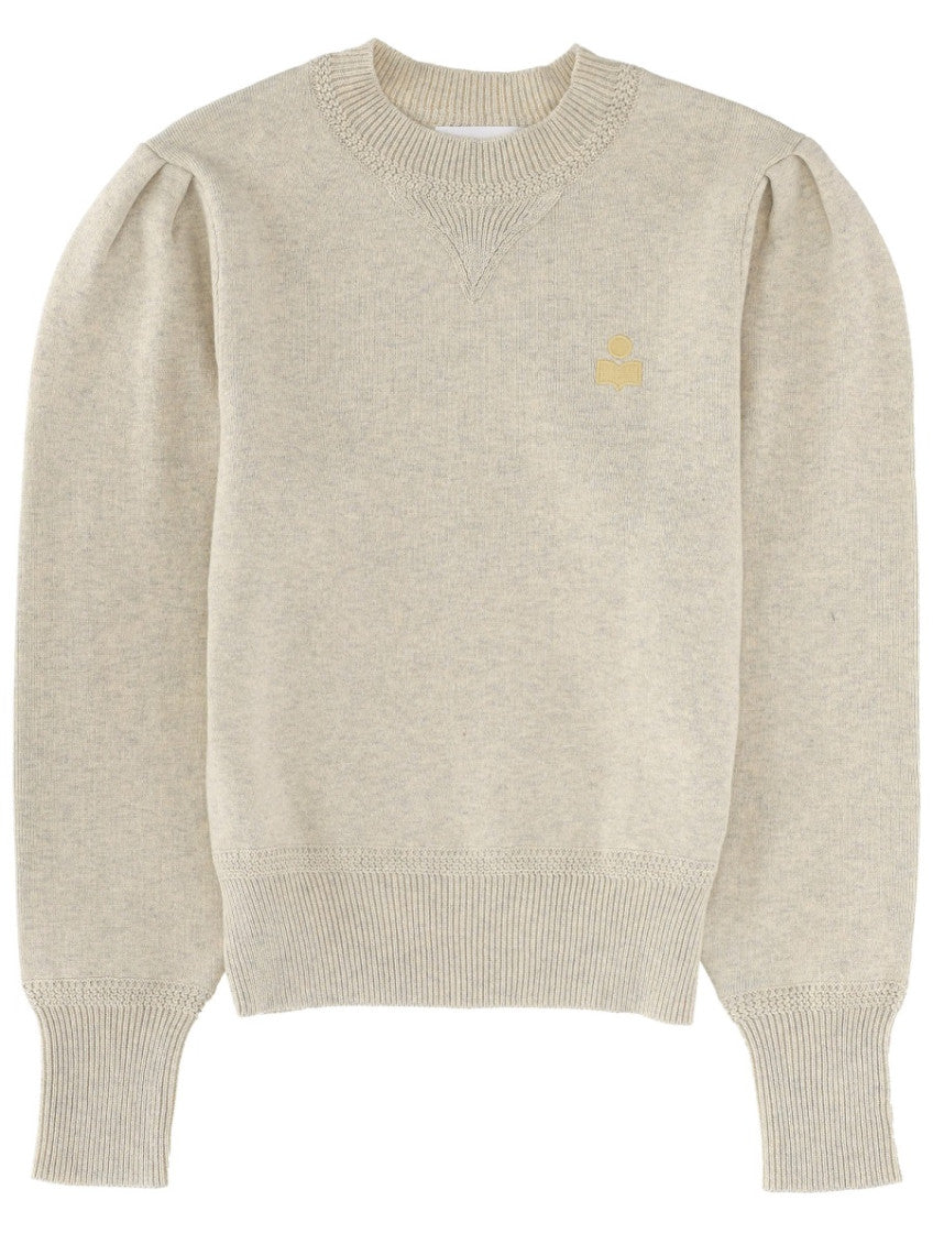 Beige Solid Crew Neck Sweater 1