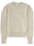 Beige Solid Crew Neck Sweater 1