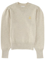 Beige Solid Crew Neck Sweater 1