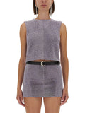 Purple Textured Round Neck Top 1