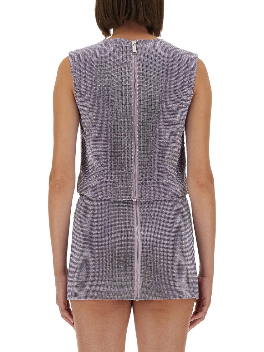 Purple Textured Round Neck Top 2