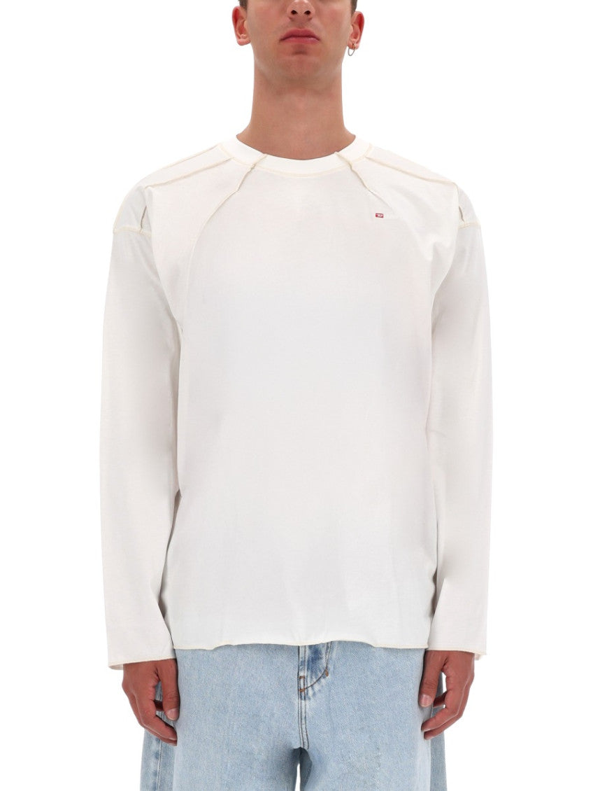 White Solid Crew Neck T-Shirt 1