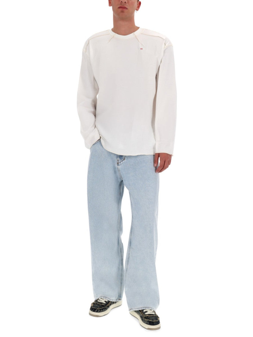 White Solid Crew Neck T-Shirt 2