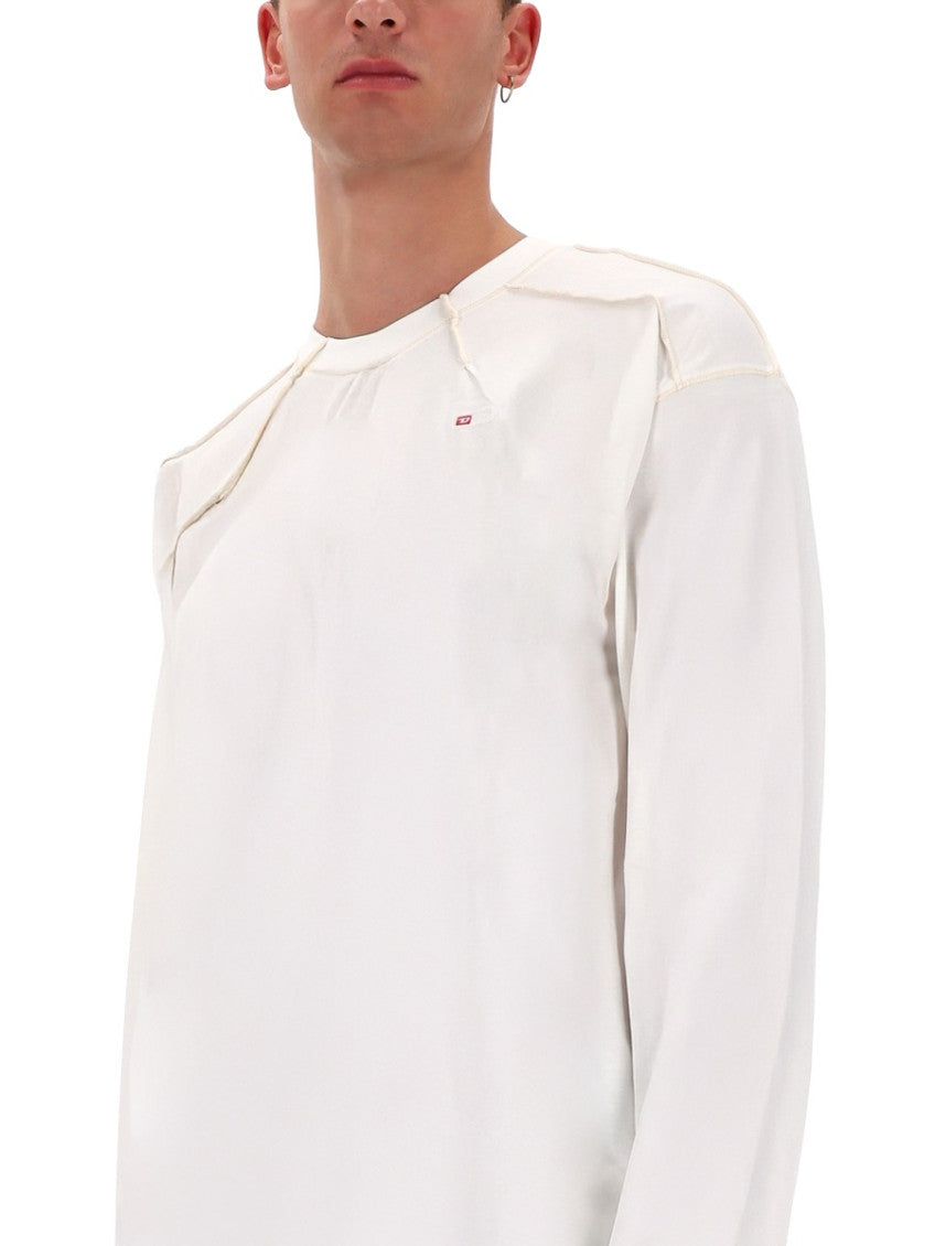 White Solid Crew Neck T-Shirt 3