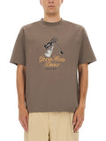 Taupe Graphic Crew Neck T-Shirt 1