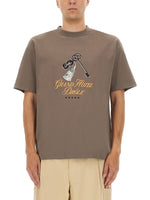 Taupe Graphic Crew Neck T-Shirt 1