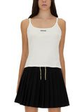White Logo Scoop Neck Top 1