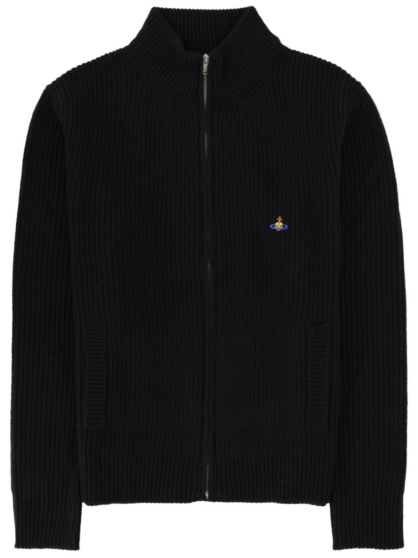 Black Knitted Mock Collar Sweater 1