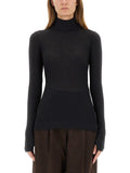 Grey Solid Turtle Neck Top 1