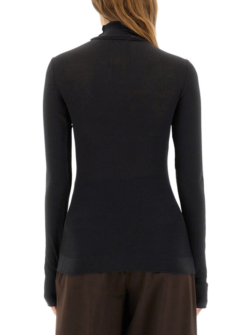 Grey Solid Turtle Neck Top 2