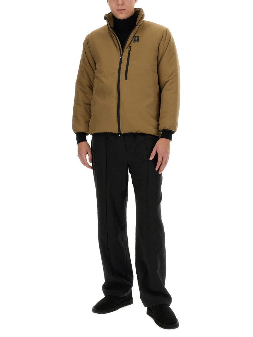 Brown Logo Mock Collar Jacket 2