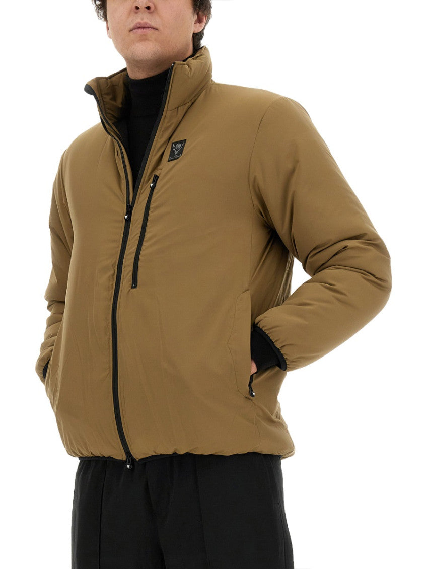 Brown Logo Mock Collar Jacket 4