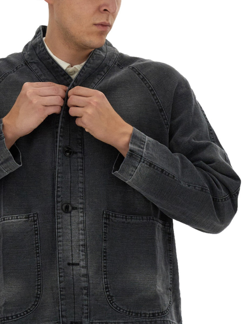 Black Solid Shawl Neck Jacket 3
