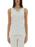 White Solid Scoop Neck Top 1