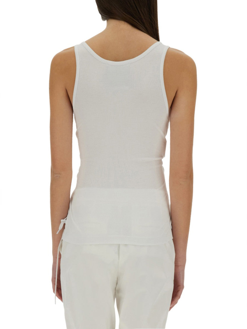 White Solid Scoop Neck Top 2