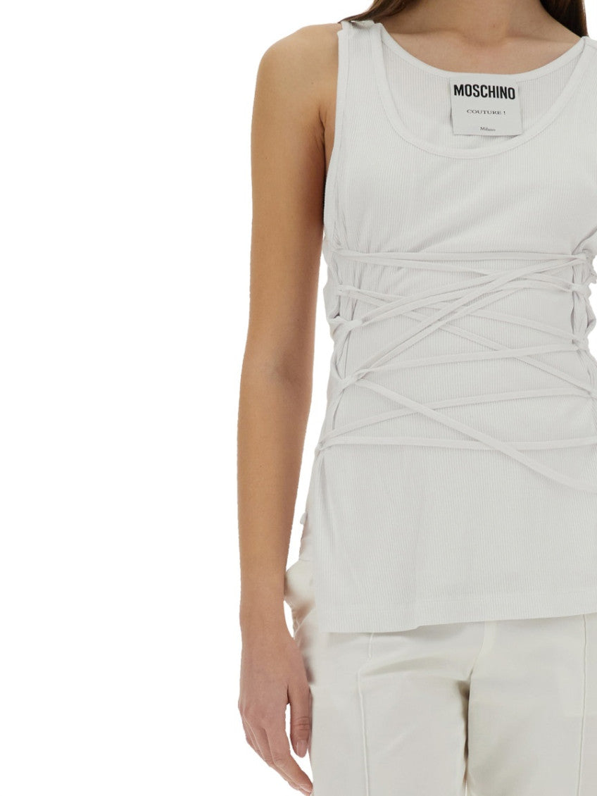 White Solid Scoop Neck Top 3